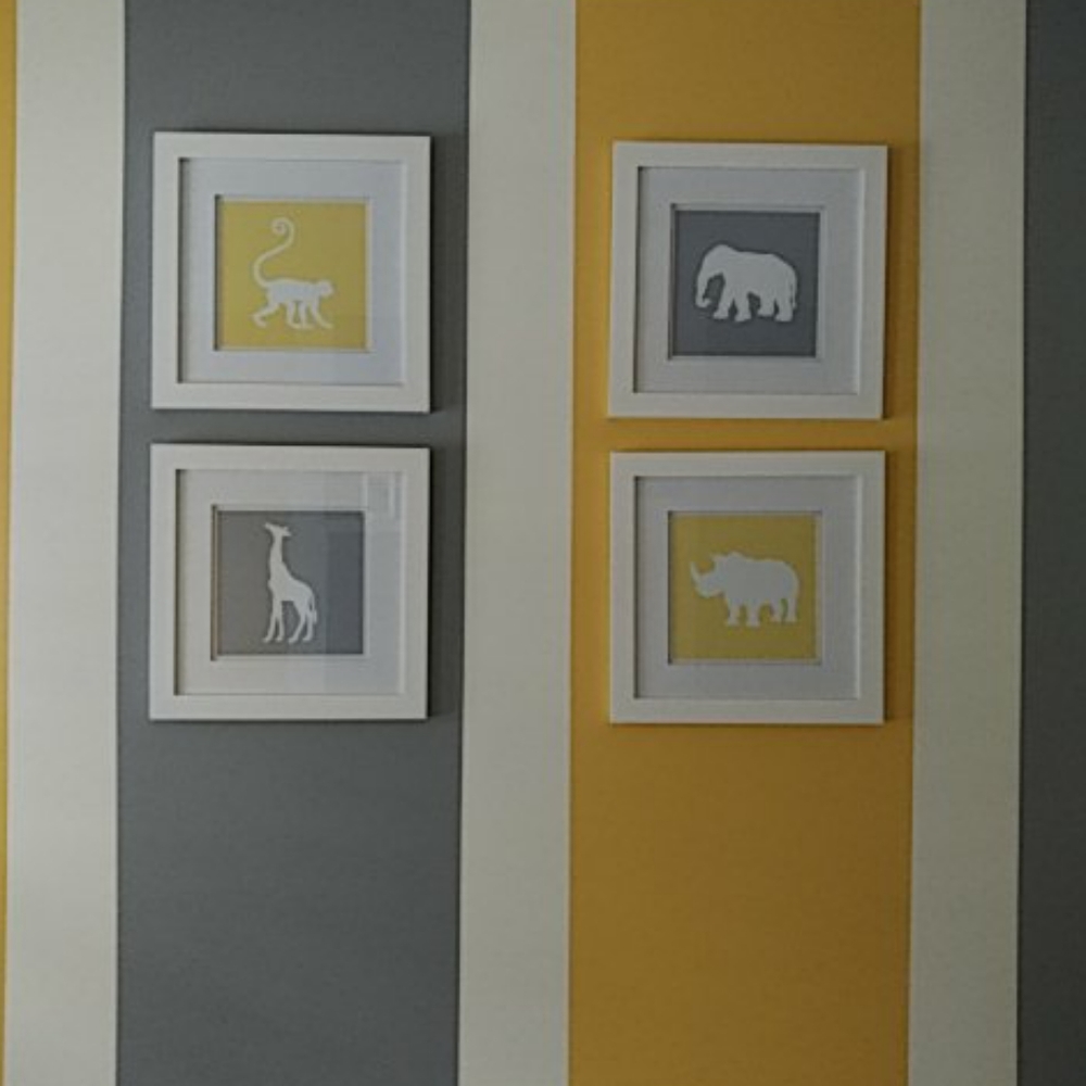 Silhouette prints/ wall decor for baby nursery